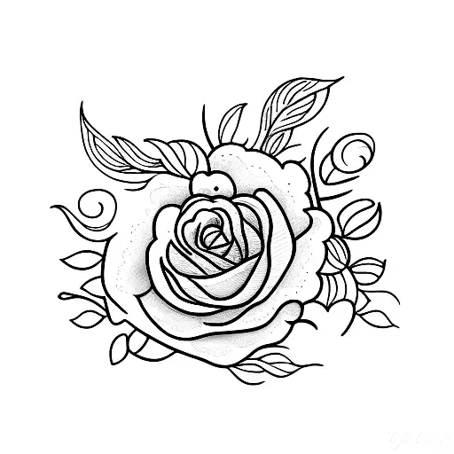 Dainty Open Book With Flowers