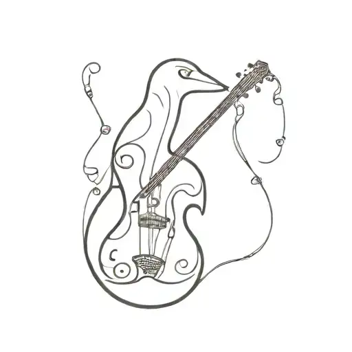 An Animal Silhouette Made Of Musical Instruments