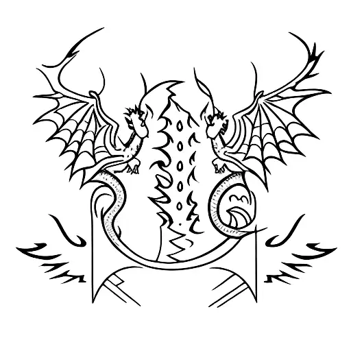 Open Book With Dragons Flying Out Towards Night Sky