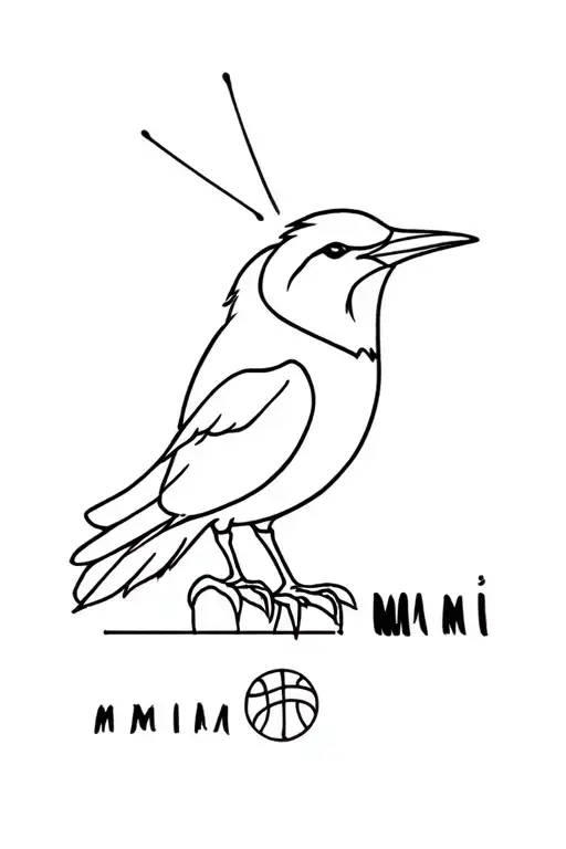 Bird And The Word Miami Written Backround A Basketball