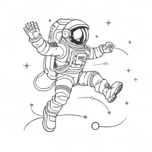 Astronaut Falling Down In Space