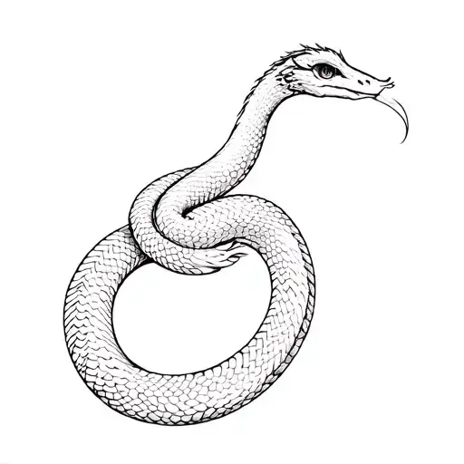 Drinking White Snake With Eyes