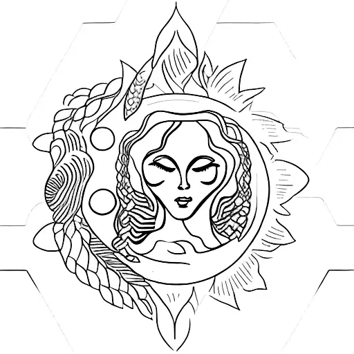 Mother Gaia Holding Earth With Nature Around Her