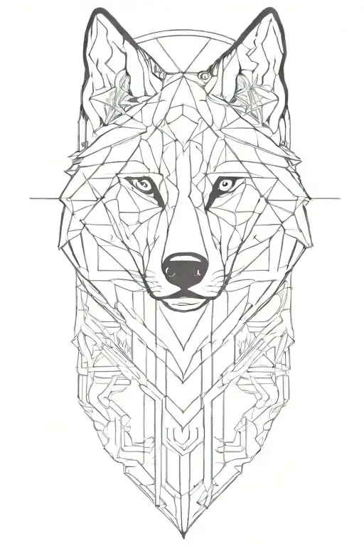 An Optical Illusion Tattoo Combining People And Wolves In A Surreal And Mesmerizing Design