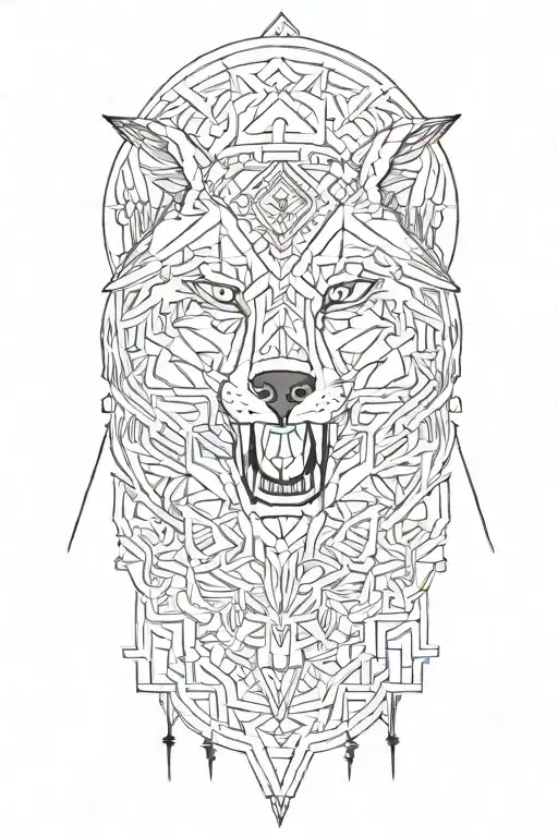 An Optical Illusion Tattoo Combining People And Wolves In A Surreal And Mesmerizing Design