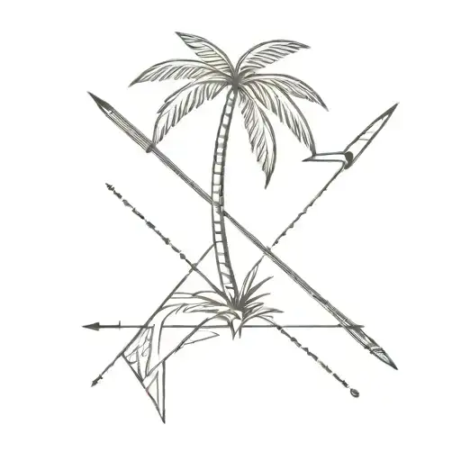 Crossed Arrow With Palm Tree