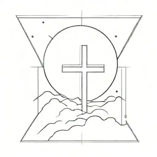 Cross With A Sunset Behinde It