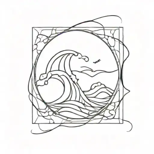 Stained Glass Ocean Waves