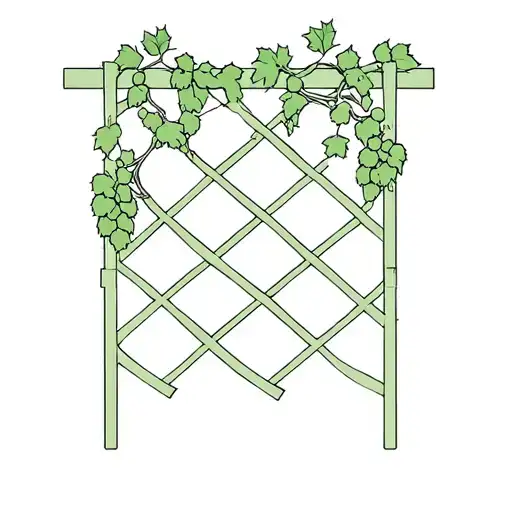 Fine Line Outline Of A Grapevine On A Trellis