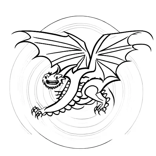 Open Book With Dragons Flying Out