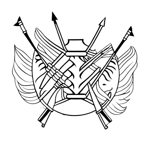 Bow And Arrow With Flute