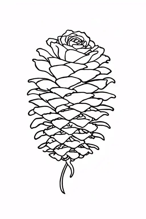 Pine Cone And Rose