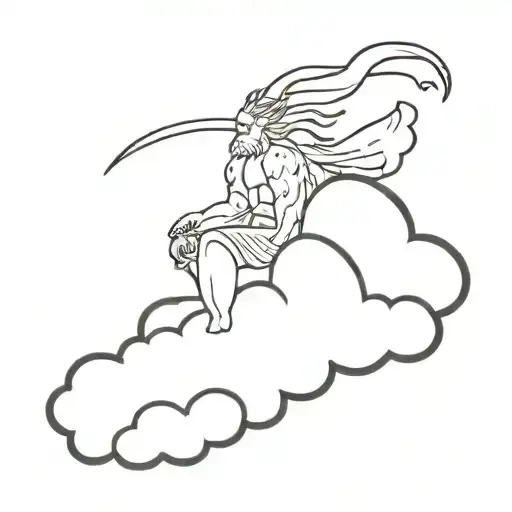 Zeus On A Cloud Throwing Realistic Lightning