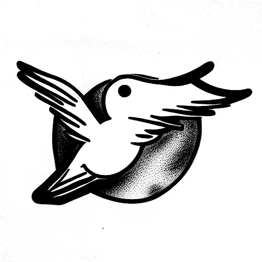 Black And White Bird Flying Away From An Island