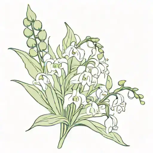 Lily Of The Valley With Iris And Narcissus Flower Bouquet