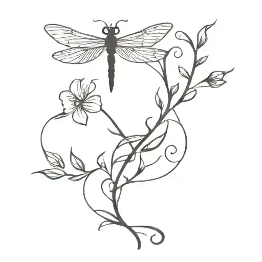 Vines With Dragonfly