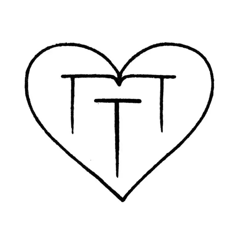 A Heart From Which The Letter T Comes Out