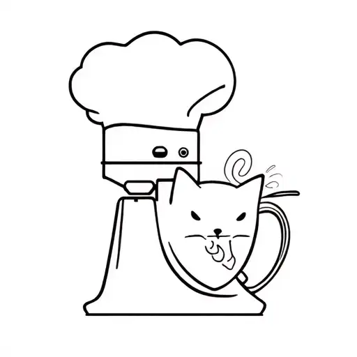 Stand Mixer With Cat And Chef Hat