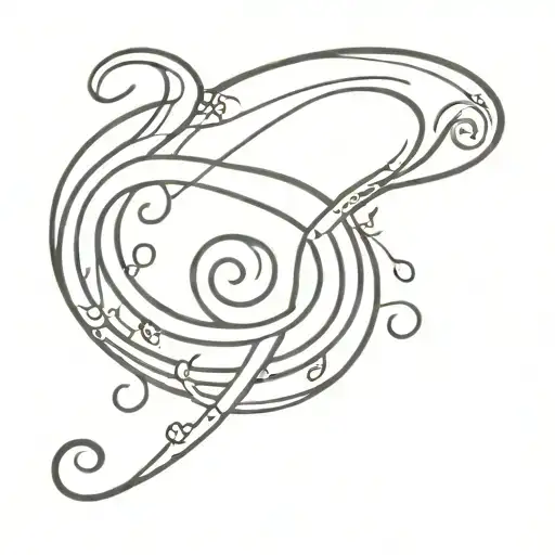Leo And Snake Tattoo Design Combining Musical Notes And Nursing
