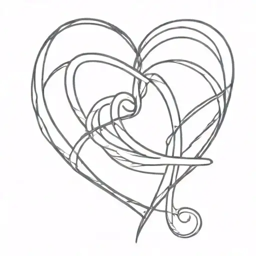 Infinity Heart Line Drawing Style