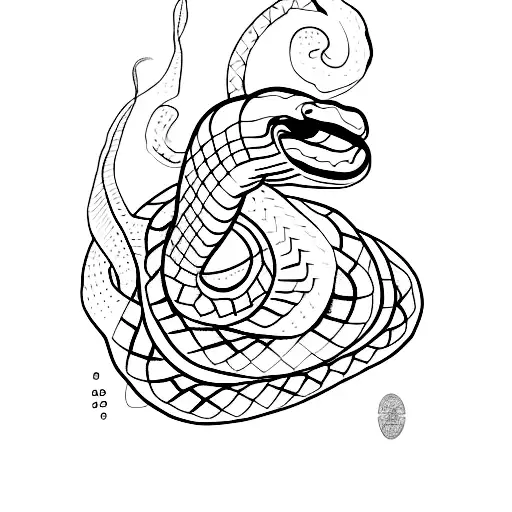 Fineline Dotwork Simple Snake
