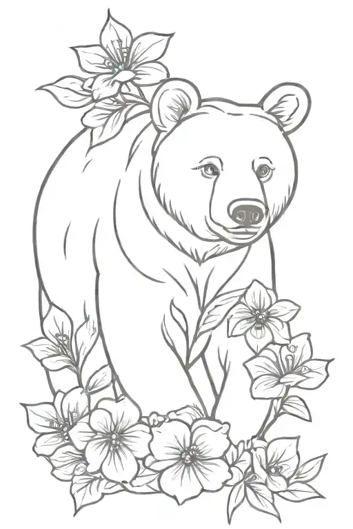 Bear And Violets