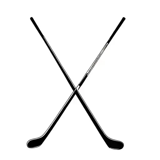 Hockey Stick And Golf Club Crossing And Deathly Hallow Hallow