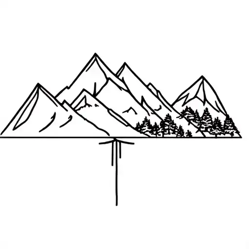 Family And Mountain And Hidden Letter N