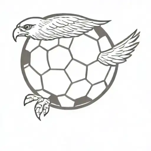 Soccer Ball With An Hawk Midflight Pierced