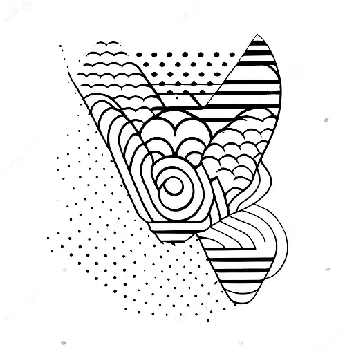 Fine Line Art With Dots And Curvy Lines