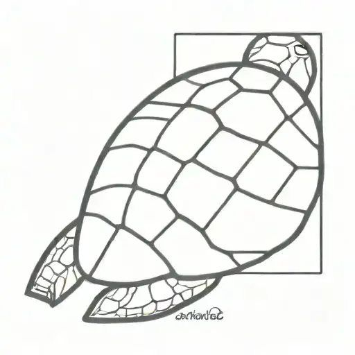 A Minimalist Design Of A Turtle Shell With A Hidden Message Of Strength
