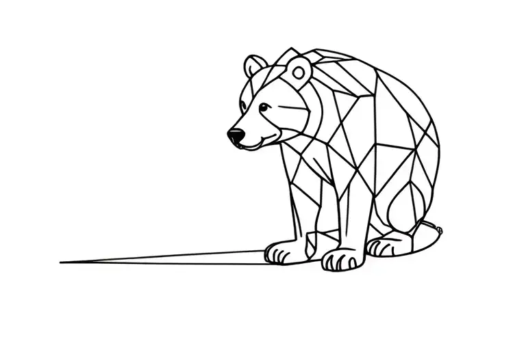 Geometric Bear Sitting