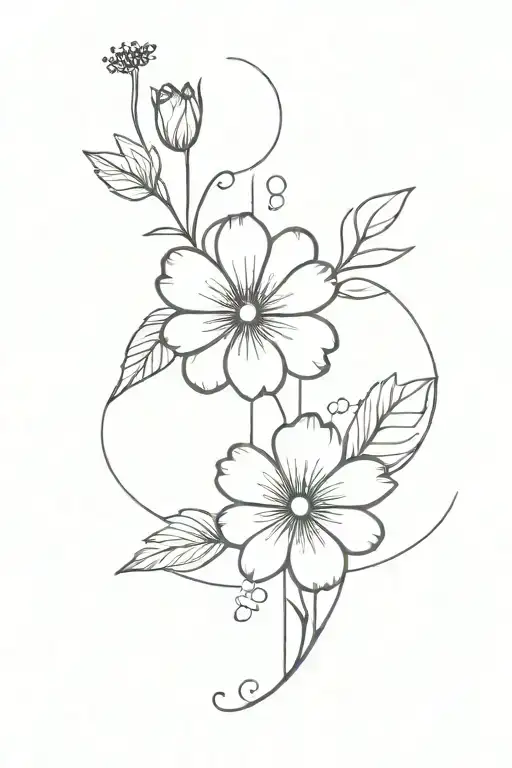 Semicolon And Flower Blooming