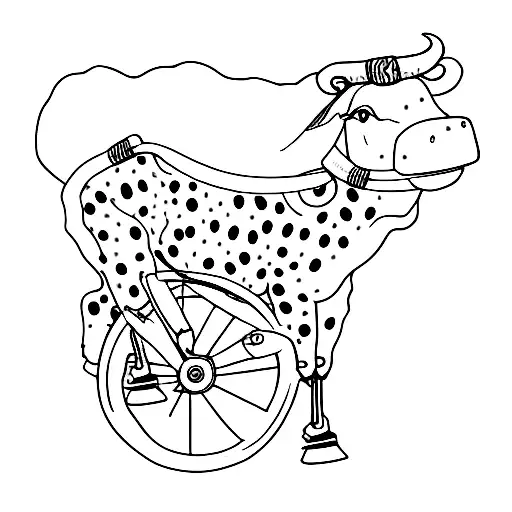 Cow On Bike Sideways
