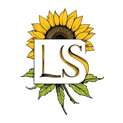 Sunflower With Letter Ls
