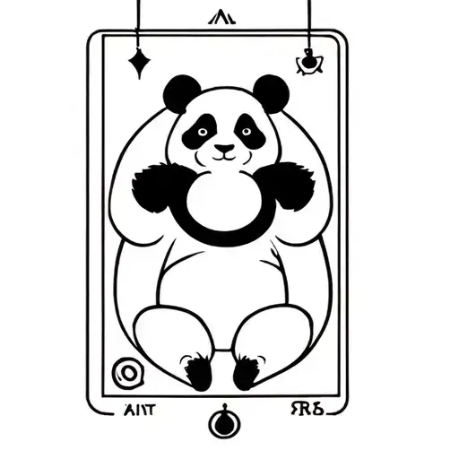 Minimalistic Panda As Tarot Hanging Man