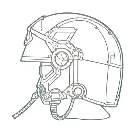 Military Helmet With Night Vission Goggles Hanging