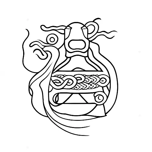 Japanese Cherry Blossom With Snake