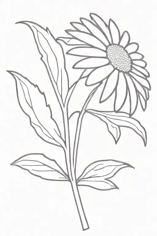 Broken Purple Crayon Drawing A Daisy Flower