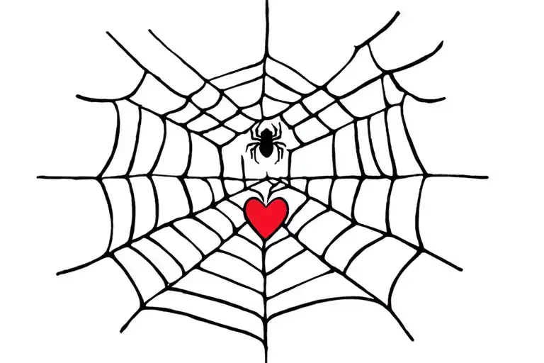 Web And Spider And Heart