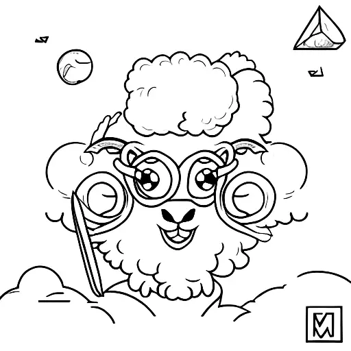 A Sheep Eating A Carrot And An Angry Wolf Sitting Next To Her