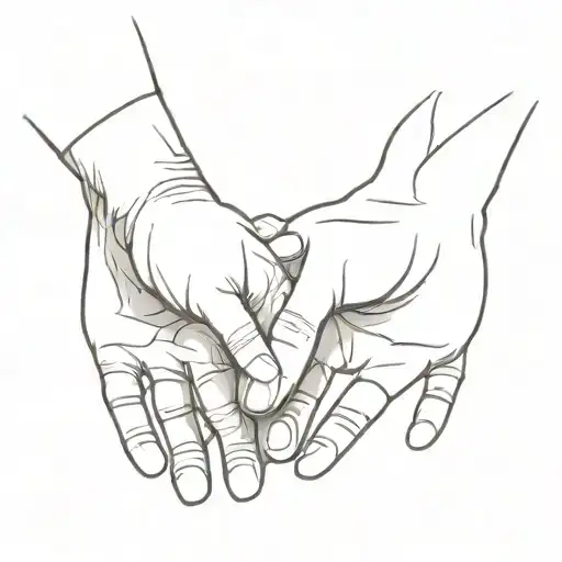 Grandfather And Grandson Holding Hands