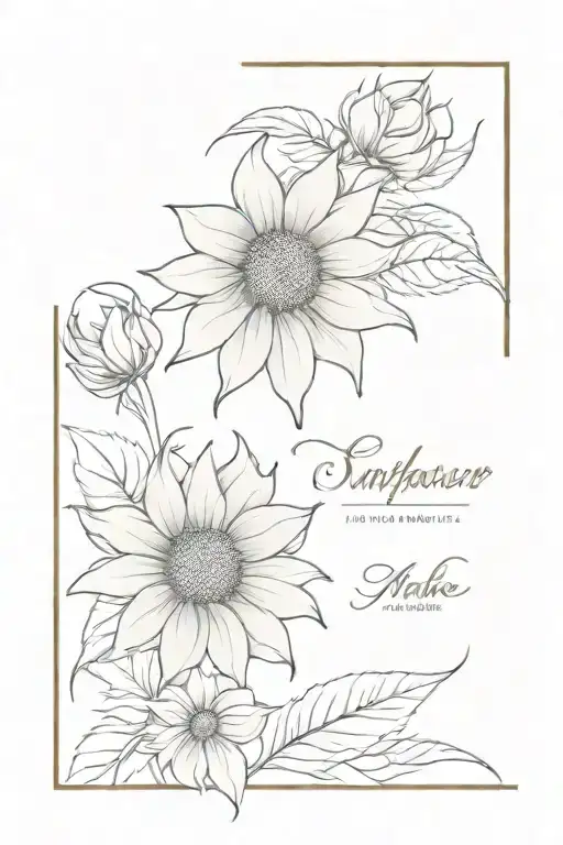 Sunflower Name Written