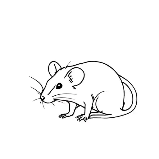 Little Rat Sitting Facing Forward