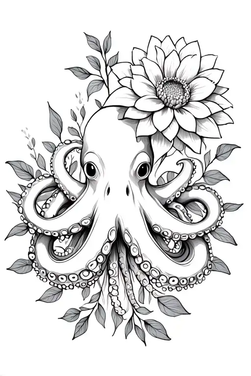 Octopus And Dahlia Flower Bouquet