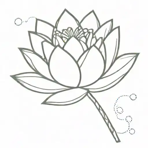Minimalist Lotus Flower Made Of Dots