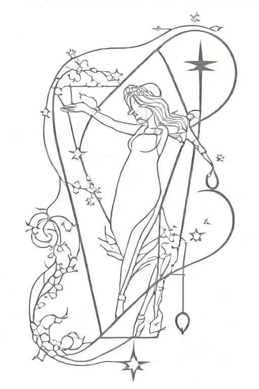Virgo Constellation And Tarot Card Design