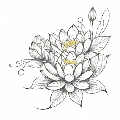 Water Lily And Violet Flowers Combined