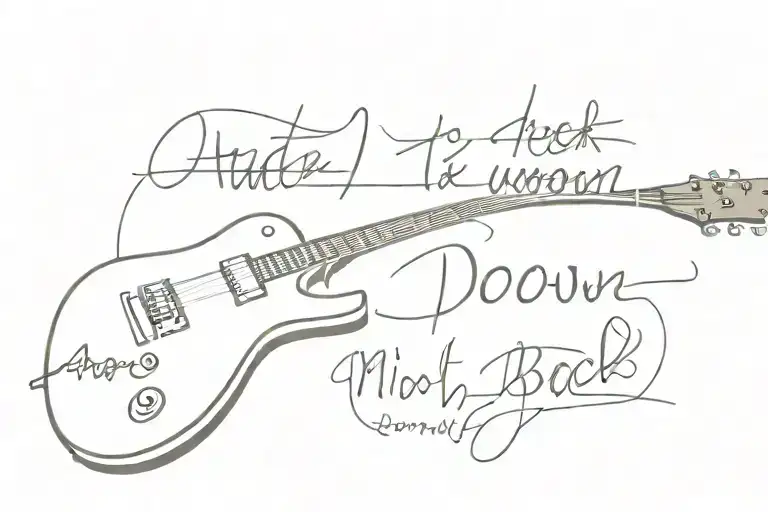Guitar With Text 'And I Won't Back Down'