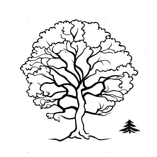 Oak Tree In Moonlight